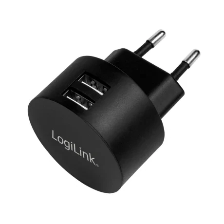 ALIMENTATOR retea 220V LOGILINK, universal, 2 x USB-A, maxim 2.1A, 10.5W, suport OCP/OVP/OHP/SCP, negru, &quot;PA0218&quot; (include TV 0.18lei)