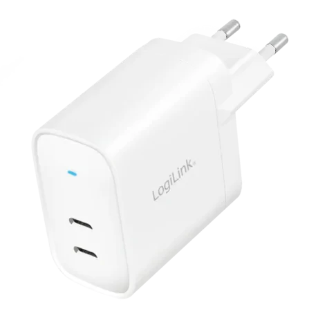ALIMENTATOR retea 220V LOGILINK, universal, 2 x USB-C,  maxim 11V/5A, GaN 65W, suport OCP/OVP/OHP/SCP, alb, &quot;PA0283&quot;