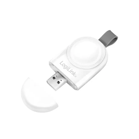 ALIMENTATOR wireless LOGILINK, compatibil seria iWatch 5/4/3/2/1, 1 port wireless x 2.5W, 1 x USB (5V/1A), white, "PA0245" (include TV 0.18lei)