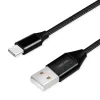 CABLU alimentare si date LOGILINK, pt. smartphone, USB 2.0 (T) la USB 2.0 Type-C (T), 1m, premium, cablu cu impletire din bumbac, negru, "CU0140"