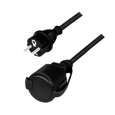 Cablu de alimentare prelungitor, Schuko, 5m, 3x1.5mm2, 250V / 16A, black, Logilink "LPS102" (include TV 0.8lei)