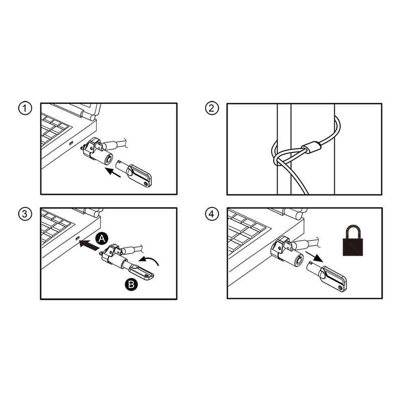 CABLU securitate LOGILINK pt. notebook, slot nano, 2 chei standard, 1.8m, cablu aliaj-zinc, permite pivotant si rotire, "NBS013" (include TV 0.18lei) thumb