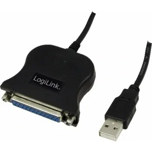 CABLU USB LOGILINK adaptor, USB 2.0 (T) la Paralel (D-Sub 25-pin), 1.5m, conecteaza port USB cu imprimanta cu port paralel, negru, &quot;UA0054A&quot; (include TV 0.18lei)
