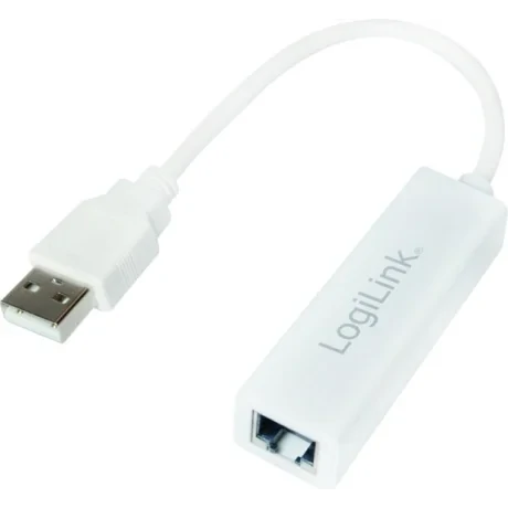 CABLU USB LOGILINK adaptor, USB 2.0 (T) la RJ45 (M), 10cm, 10/100 Mbit/s, alb, &quot;UA0144B&quot; (include TV 0.06 lei)