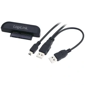 CABLU USB LOGILINK adaptor, USB 2.0 (T) la S-ATA (T), 6cm, adaptor USB la HDD S-ATA 2.5&quot;, cu USB suplimentar pt. extra power, negru, &quot;AU0011A&quot; (include TV 0.18lei)