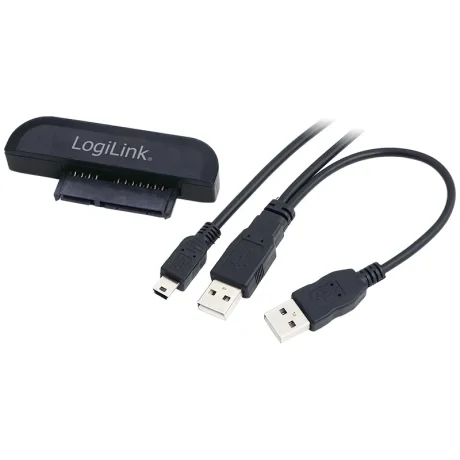CABLU USB LOGILINK adaptor, USB 2.0 (T) la S-ATA (T), 6cm, adaptor USB la HDD S-ATA 2.5&quot;, cu USB suplimentar pt. extra power, negru, &quot;AU0011A&quot; (include TV 0.18lei)