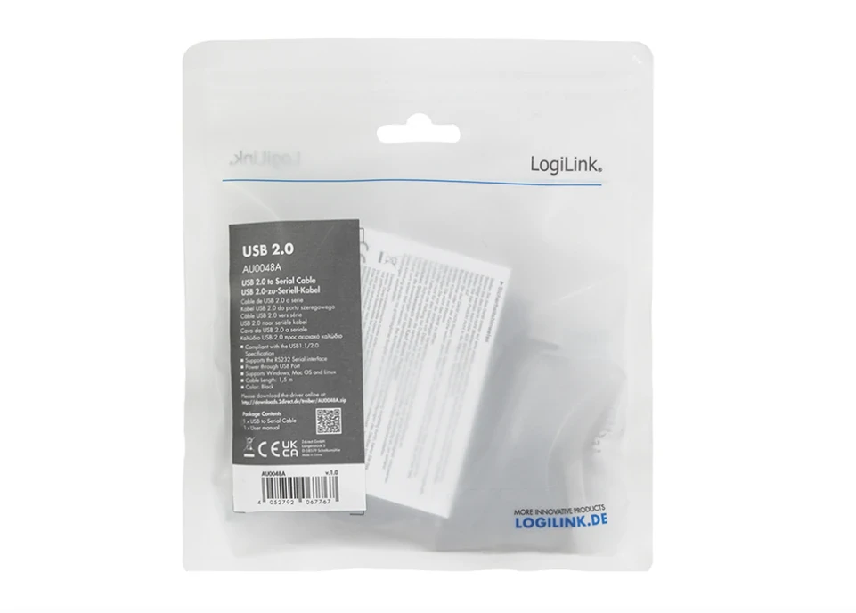 CABLU USB LOGILINK adaptor, USB 2.0 (T) la Serial DB9M (9-pin)(RS232)(T), 1.5m, negru, "AU0048A" thumb