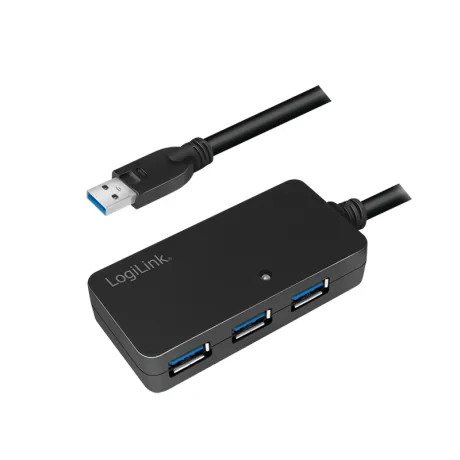 CABLU USB LOGILINK prelungitor, USB 3.0 (T) la 4 x USB 3.0 (M), 10m, activ (permite folosirea unui cablu USB lung), negru, &quot;UA0262&quot; (include TV 0.8lei)