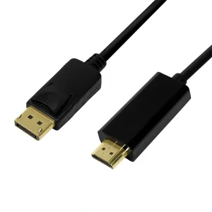 CABLU video LOGILINK, adaptor DisplayPort (T) la HDMI (T), 1m, conectori auriti, rezolutie maxima 4K UHD (3840 x 2160) la 30 Hz, negru, &quot;CV0126&quot;
