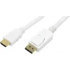 CABLU video LOGILINK, adaptor DisplayPort (T) la HDMI (T), 2m, conectori auriti, Full HD (1920 x 1080) la 60 Hz, alb, "CV0055" (include TV 0.18lei)