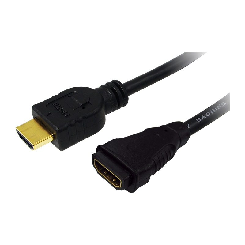 CABLU video LOGILINK, adaptor HDMI (T) la HDMI (M), 1m, conectori auriti, rezolutie maxima 4K DCI (4096 x 2160) la 60 Hz, negru, "CH0059" (include TV 0.8lei) thumb
