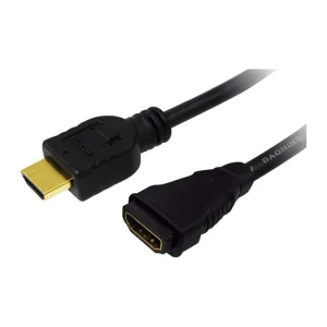 CABLU video LOGILINK, adaptor HDMI (T) la HDMI (M), 1m, conectori auriti, rezolutie maxima 4K DCI (4096 x 2160) la 60 Hz, negru, &quot;CH0059&quot; (include TV 0.8lei)