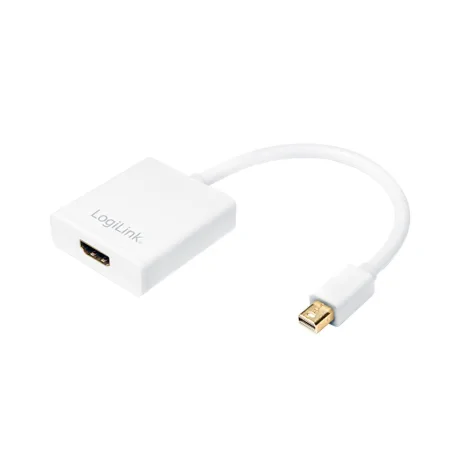 CABLU video LOGILINK, adaptor Mini-DisplayPort (T) la HDMI (M), 15cm, rezolutie maxima 4K UHD (3840 x 2160) la 30 Hz, alb, &quot;CV0036B&quot;