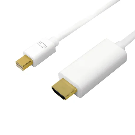 CABLU video LOGILINK, adaptor Mini-DisplayPort (T) la HDMI (T), 1m, conectori auriti, rezolutie maxima 4K UHD (3840 x 2160) la 30 Hz, alb, "CV0122" (include TV 0.18lei)