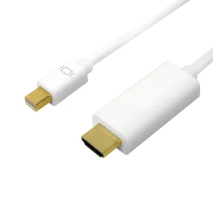 CABLU video LOGILINK, adaptor Mini-DisplayPort (T) la HDMI (T), 5m, conectori auriti, rezolutie maxima 4K UHD (3840 x 2160) la 30 Hz, alb, &quot;CV0125&quot;