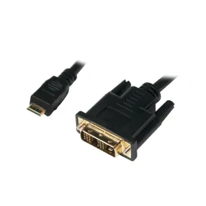 CABLU video LOGILINK, adaptor Mini-HDMI (Type C)(T) la DVI-D SL (T), 1m, conectori auriti, negru, &quot;CHM002&quot; (include TV 0.06 lei)