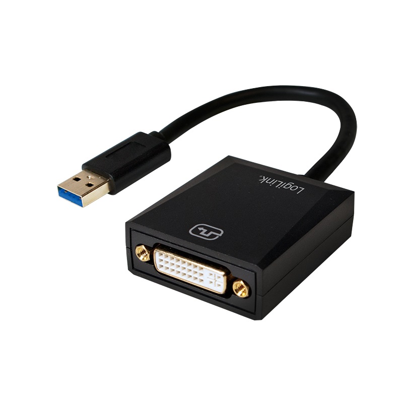 CABLU video LOGILINK, adaptor USB 3.0 (T) la DVI-I DL (M), 10cm, rezolutie maxima Full HD (1920 x 1080) la 60 Hz, negru, "UA0232" (include TV 0.06 lei) thumb