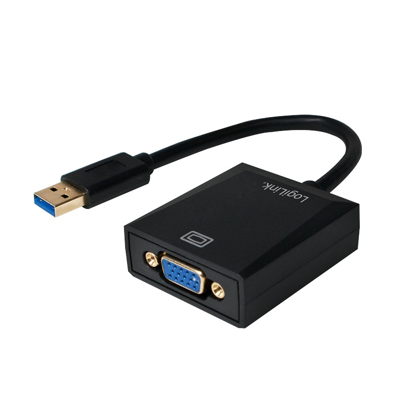 CABLU video LOGILINK, adaptor USB 3.0 (T) la VGA (M), 10cm, rezolutie maxima Full HD (1920 x 1080) la 60 Hz, negru, "UA0231" (include TV 0.06 lei) thumb