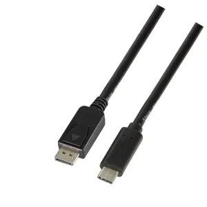 CABLU video LOGILINK, adaptor USB 3.1 Type-C (T) la DisplayPort (T), 1.8m, rezolutie maxima 4K UHD (3840 x 2160) la 60 Hz, negru, &quot;UA0335&quot; (include TV 0.06 lei)