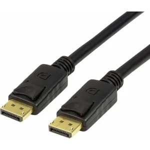 CABLU video LOGILINK, DisplayPort (T) la DisplayPort (T), 2m, conectori auriti, rezolutie maxima 8K (7680 x 4320) la 60 Hz, negru, &quot;CV0120&quot; (include TV 0.8lei)