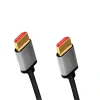 CABLU video LOGILINK, HDMI (T) la HDMI (T) 2.1 UHS, 2m, conectori auriti, rezolutie maxima 8K (7680 x 4320) la 60 Hz, aluminiu, negru, &quot;CHA0105&quot; (include TV 0.18lei)
