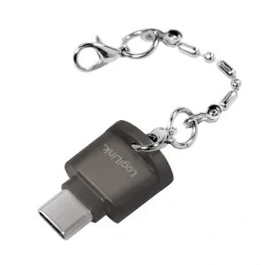 CARD READER extern LOGILINK, interfata USB Type C, citeste/scrie: micro SD; plastic, negru, &quot;CR0039&quot; (include TV 0.18lei)