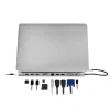 DOCKING Station LOGILINK universal, conectare PC USB 3.1, USB 3.0 x 3, porturi video VGA x 1, HDMI x 2, RJ-45, card reader, PD 3.0 pana la 100W, argintiu, &quot;UA0373&quot; (include TV 0.18lei)