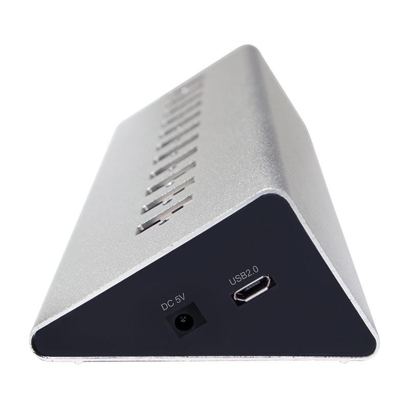 HUB extern LOGILINK, porturi USB: USB 2.0 x 10, Fast Charging Port, conectare prin USB 2.0, alimentare retea 220 V, argintiu, "UA0226"  (include TV 0.8lei) thumb