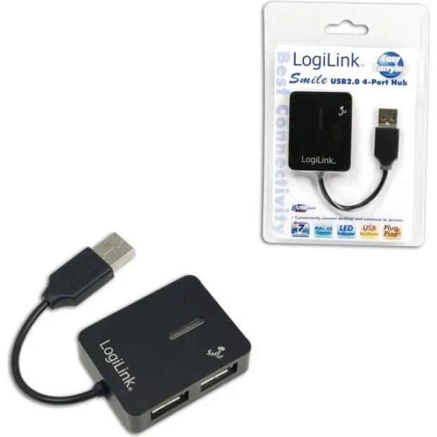 HUB extern LOGILINK, porturi USB: USB 2.0 x 4, conectare prin USB 2.0, cablu 0.05 m, negru, &quot;UA0139&quot;  (include TV 0.8lei)