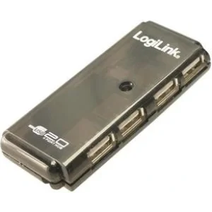 HUB extern LOGILINK, porturi USB: USB 2.0 x 4, conectare prin USB 2.0, negru, &quot;UH0001A&quot;  (include TV 0.8lei)