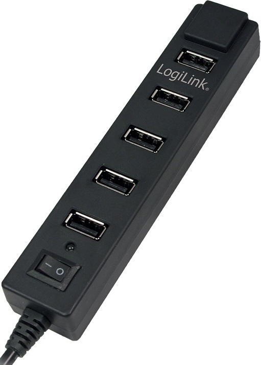 HUB extern LOGILINK, porturi USB: USB 2.0 x 7, conectare prin USB 2.0, alimentare retea 220 V, cablu 0.9 m, negru, "UA0124"  (include TV 0.8lei) thumb