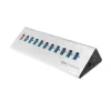 HUB extern LOGILINK, porturi USB: USB 3.0 x 10, Fast Charging Port, conectare prin USB 3.0, alimentare retea 220 V, argintiu, &quot;UA0229&quot; (include TV 0.8lei)