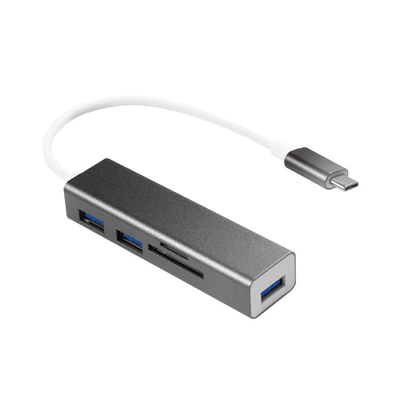 HUB extern LOGILINK, porturi USB: USB 3.0 x 3, conectare prin USB 3.2 Type C, cablu 0.1 m, alte porturi: SD, MicroSD, negru, "UA0305" (include TV 0.8lei) thumb
