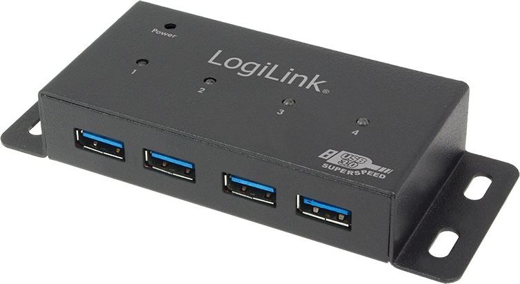 HUB extern LOGILINK, porturi USB: USB 3.0 x 4, conectare prin USB 3.0, alimentare retea 220 V, negru, "UA0149"  (include TV 0.8lei) thumb