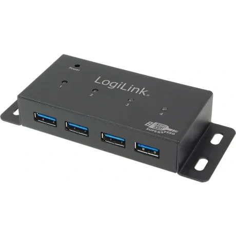HUB extern LOGILINK, porturi USB: USB 3.0 x 4, conectare prin USB 3.0, alimentare retea 220 V, negru, &quot;UA0149&quot;  (include TV 0.8lei)