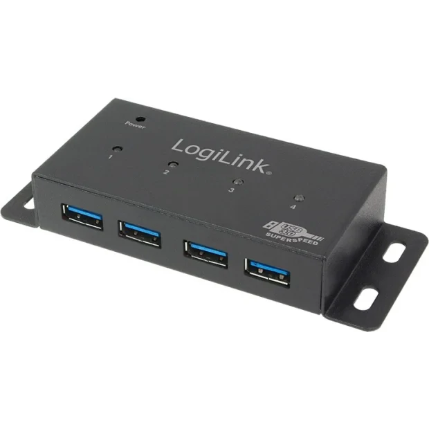 HUB extern LOGILINK, porturi USB: USB 3.0 x 4, conectare prin USB 3.0, alimentare retea 220 V, negru, &quot;UA0149&quot;  (include TV 0.8lei)