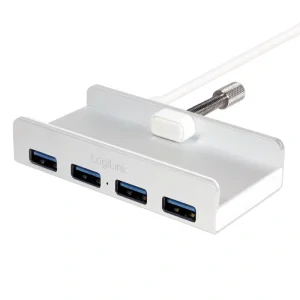 HUB extern LOGILINK, porturi USB: USB 3.0 x 4, conectare prin USB 3.0, argintiu, &quot;UA0300&quot; (include TV 0.8lei)