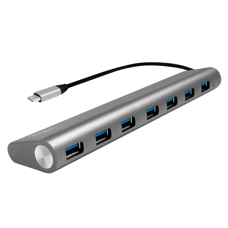 HUB extern LOGILINK, porturi USB: USB 3.0 x 7, conectare prin USB 3.1 Type C, cablu 0.1 m, argintiu, "UA0310" (include TV 0.8lei) thumb