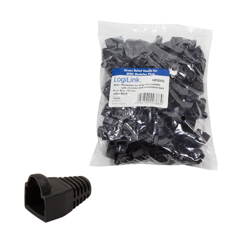 MANSON mufe RJ-45 LOGILINK pt. cablu UTP, FTP, SFTP, RJ-45 (T), plastic, 100 buc, negru, "MP0006" thumb