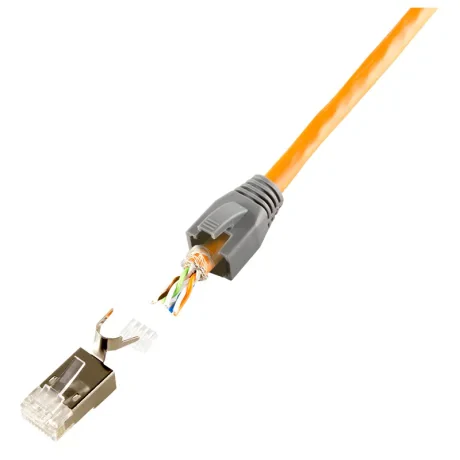 MUFA RJ-45 LOGILINK pt. cablu UTP, FTP, SFTP, Cat5e | Cat6 | Cat6a | Cat7 | Cat7a | Cat8.1, RJ-45 (T), ecranat, plastic cu metal, 50 buc, "MP0033"