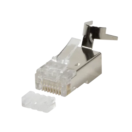 MUFA RJ-45 LOGILINK pt. cablu UTP, FTP, SFTP, Cat5e | Cat6 | Cat6a | Cat7 | Cat7a | Cat8.1, RJ-45 (T), ecranat, plastic cu metal, pt. AWG 22-24, dim. cablu 8mm, pt. cablu solid Cat.6A si Cat.7, 10 buc, &quot;MP0030&quot;