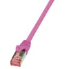 PATCH CORD S/FTP LOGILINK Cat6, LSZH, cupru, 2 m, roz, AWG27, dublu ecranat &quot;CQ2059S&quot; (include TV 0.06 lei)
