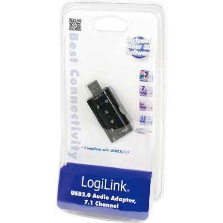 PLACA de SUNET Logilink, extern, 7.1, interfata USB 2.0, conectori 3.5 mm jack, &quot;UA0078&quot; (include TV 0.18lei)