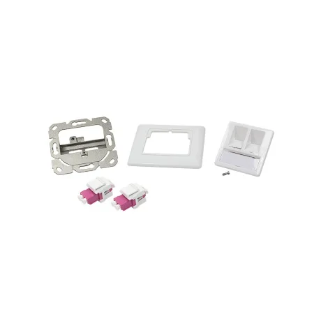 PRIZA LC duplex cu 2 iesiri, LOGILINK pt. cablu fibra optica, LC OS2 OM2/OM3/OM4/OM5, plastic cu mansoane ceramice, 1 buc., aplicabila, capace de praf, &quot;NK4024&quot;