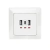 PRIZA LOGILINK, de perete, 2 x USB-A 5V/2.4A, 1 x USB-C 5V/3A, ingropata, martori LED, alb, "PA0254" (include TV 0.8lei)