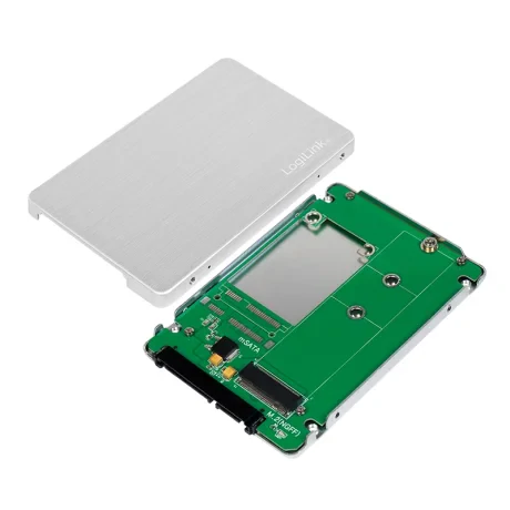 RACK extern LOGILINK, pt. SSD, M.2, M.2, interfata PC S-ATA3, aluminiu, argintiu, &quot;AD0021&quot; (include TV 0.8lei)