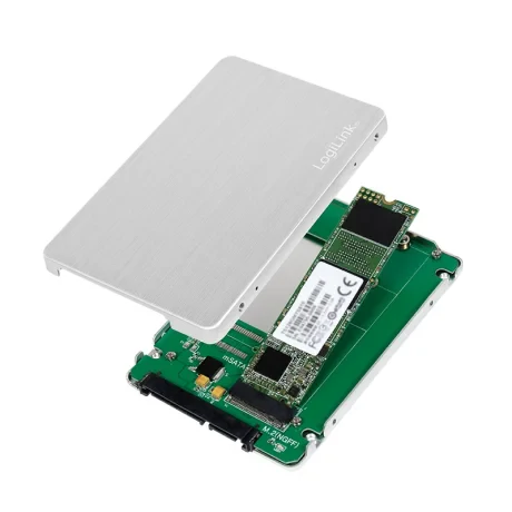 RACK extern LOGILINK, pt. SSD, M.2, M.2, interfata PC S-ATA3, aluminiu, argintiu, &quot;AD0021&quot; (include TV 0.8lei)