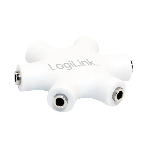 SPLITTER audio LOGILINK, 6 x 3.5&quot; jack, stereo, plastic, cablu 20cm, conectare la 1 device audio si split semnal la 5 casti, &quot;CA1088&quot; (include TV 0.18lei)