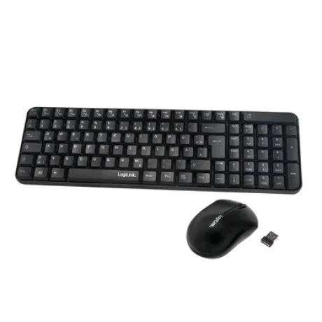TASTATURA LOGILINK, wireless, 14 hotkeys, 1200dpi, layout german QWERTZ, 2.4GHz, negru, &quot;ID0119&quot; (include TV 0.8lei)