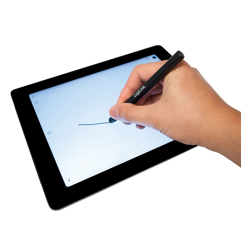 TOUCH PEN LOGILINK, pt. tablete si smartphone, varf din cauciuc, forma hexagonala, aluminiu, negru, "AA0010" thumb